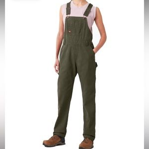 Dickies Women's Denim Bib Overall - Olive Green